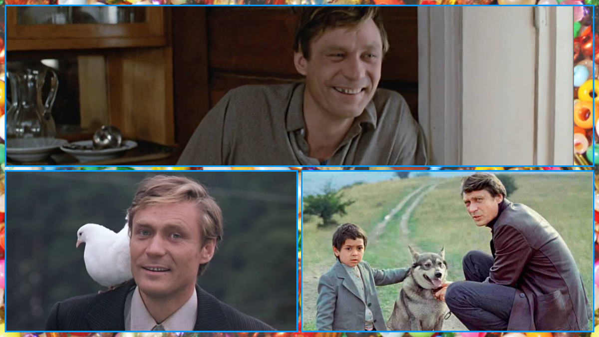 Кадры из фильмов "Любовь и голуби" и  "Мужики"