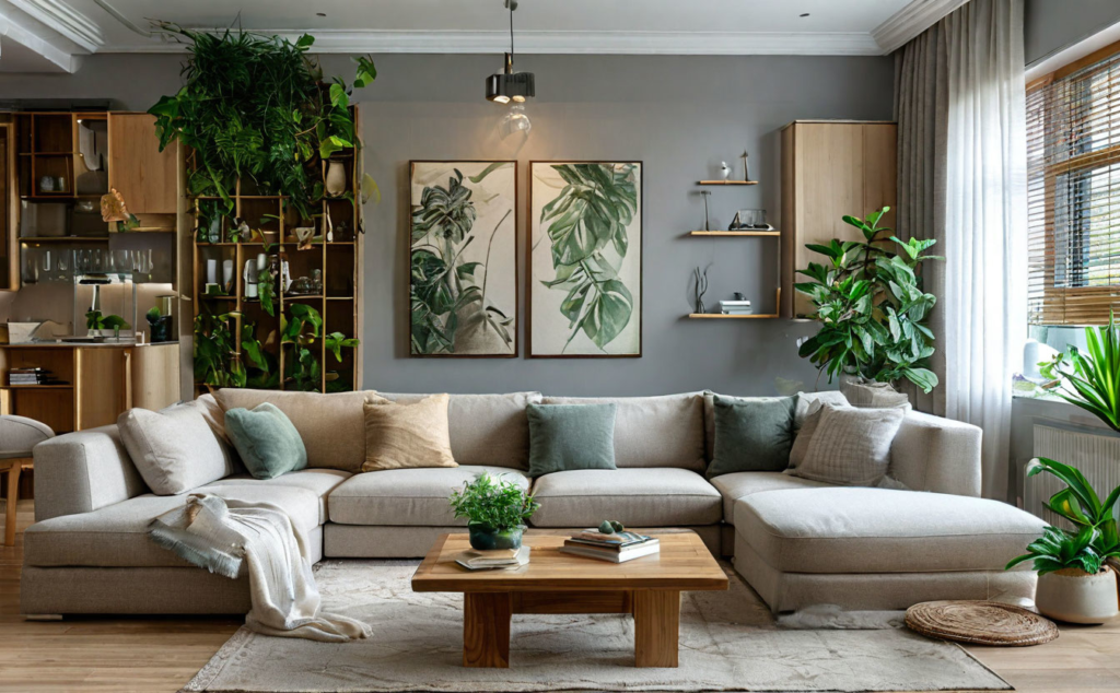    Дизайн услуг гостиной экономичный современный стиль Keri