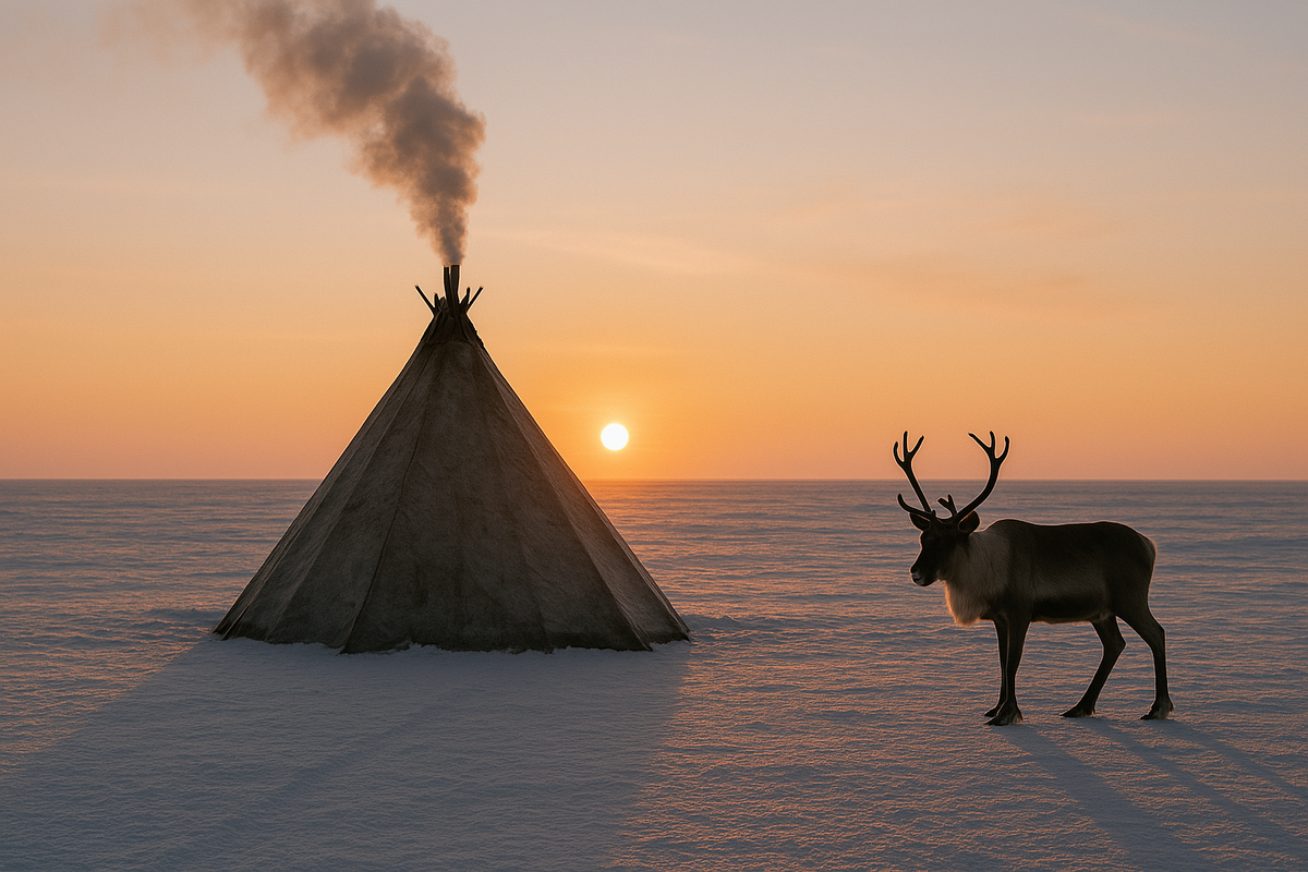 Когда солнце касается земли, тени становятся теплее. И всё замирает.