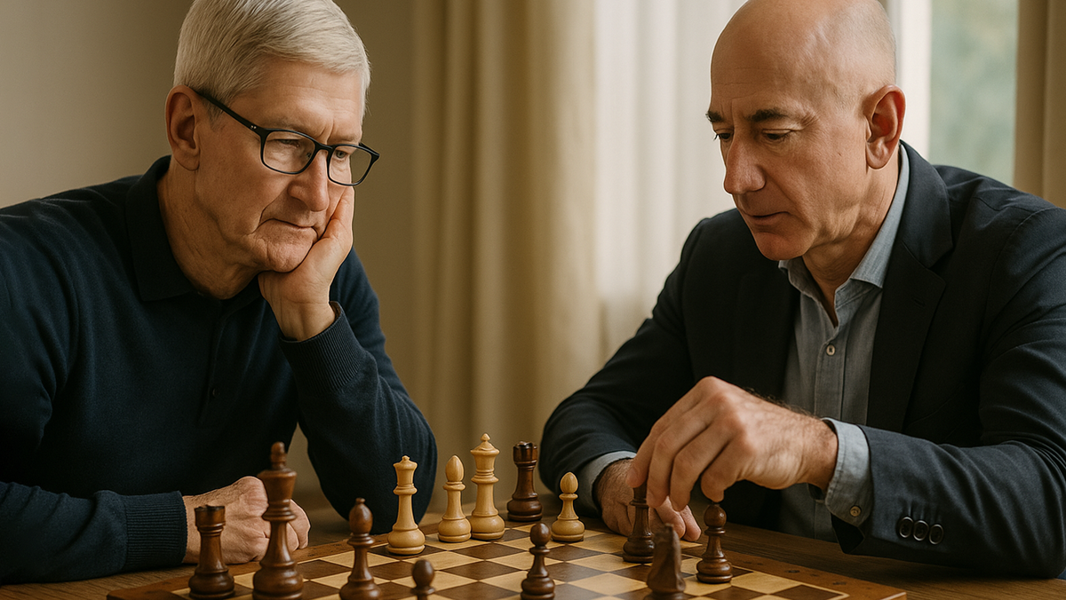 Тим Кук (Apple) и Джефф Безос (Amazon) играют в шахматы