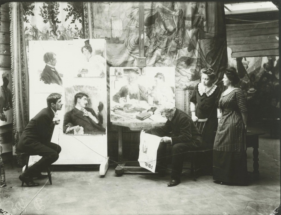 Илья Репин и Корней Чуковский в день смерти Льва Толстого в «Пенатах». Карл Булла, 20 ноября 1910 года, Выборгская губ., пос. Куоккала, МАММ/МДФ.

