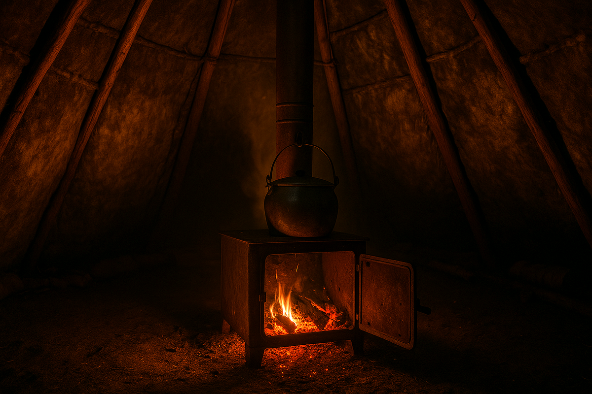 Печь. Греет не только руки, но и мысли.