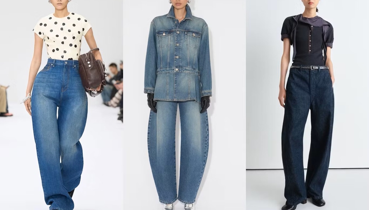 Дутые джинсы и джинсы округлого силуэта 