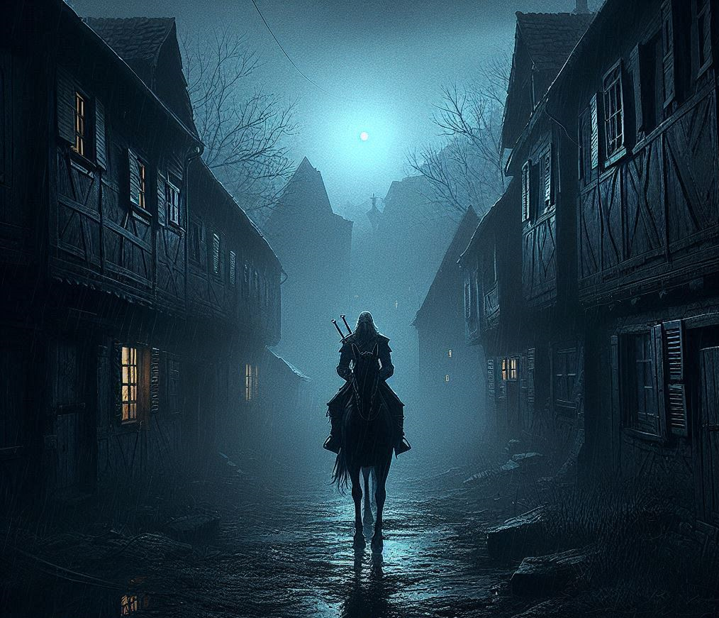 Ведьмак подъехал к Мракловке на измождённом коне, чувствуя в воздухе не только влажность дождя, но и давящее присутствие чего-то потустороннего.