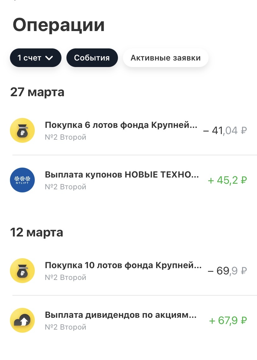 Скрин операций