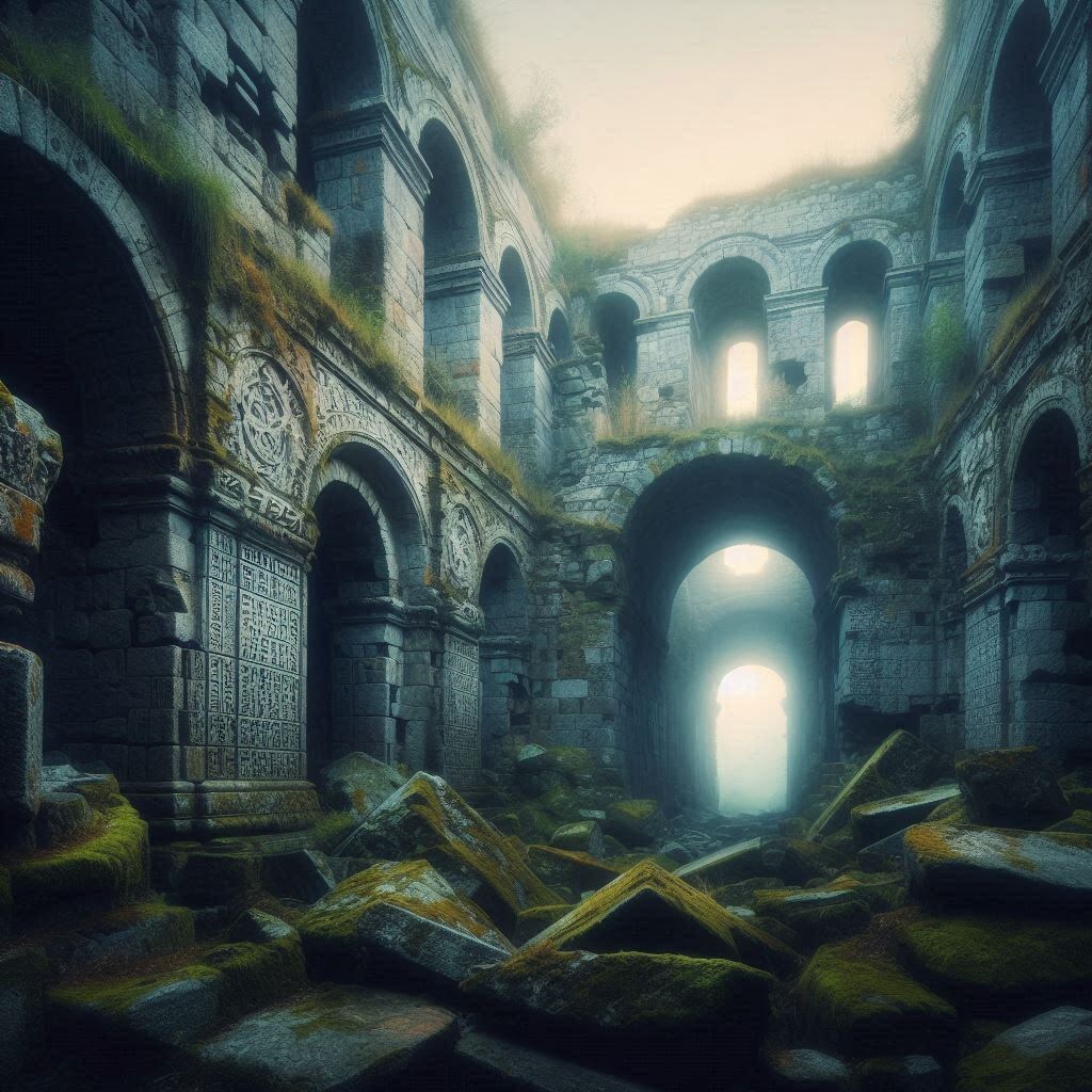 Заброшенные руины крепости.