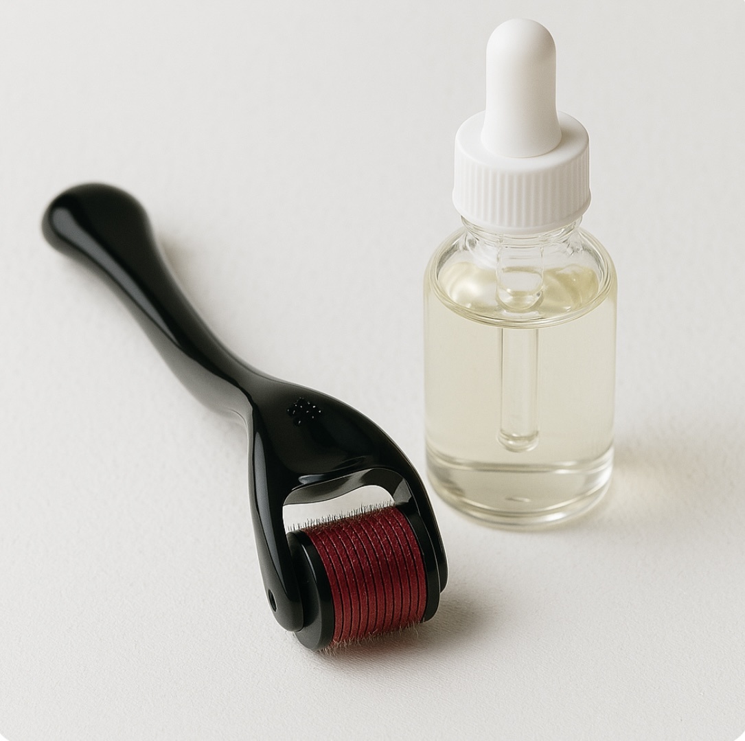 Дерморолер и сыворотка.