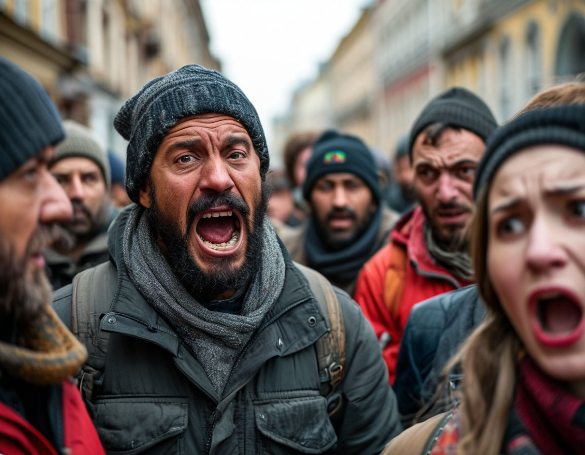 Россия: главные причины почему русские мужчины не защишают местных жителей от наглых мигрантов. Фото из нейросети