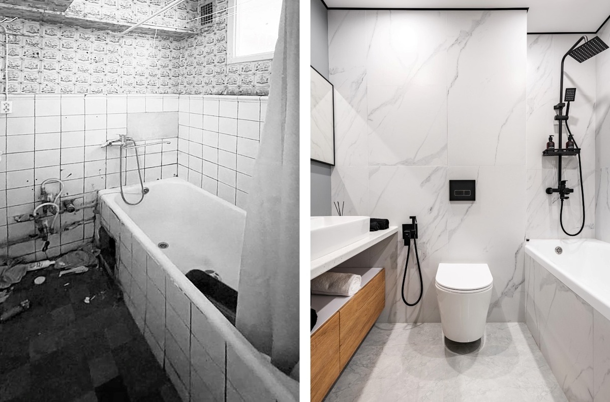 На фото: интерьер санузла в квартире 42 кв.м в г. Москве. Дизайнер и декоратор: Наталья Епанешникова; фотограф: Глеб Хлопунов