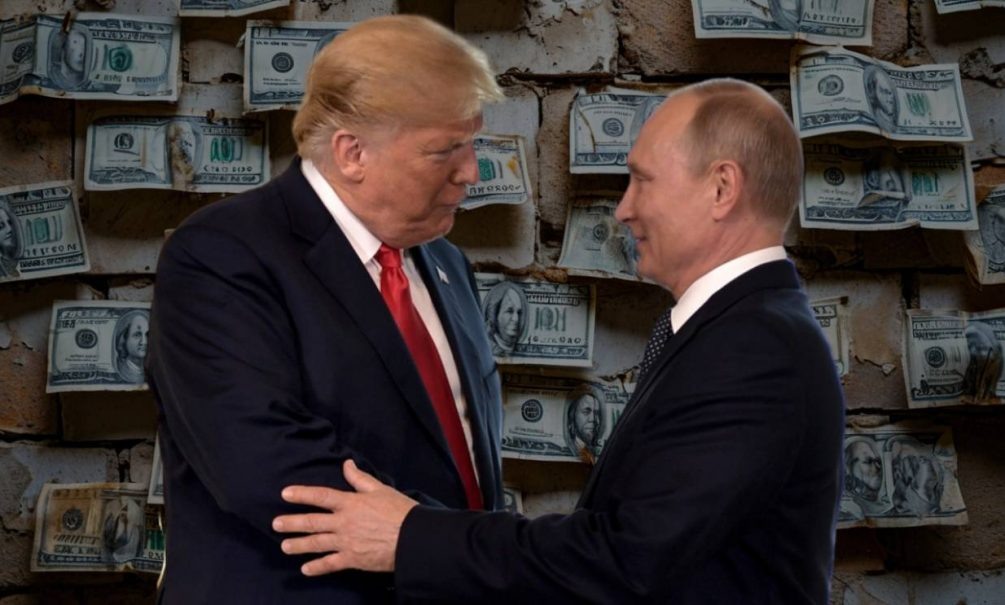   Трамп и Путин. Иллюстрация: коллаж "Блокнота"