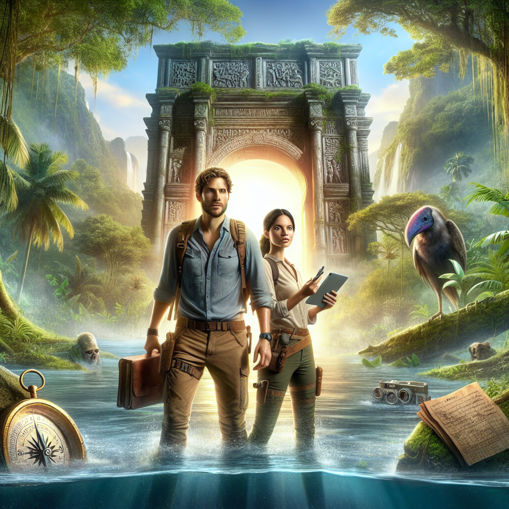 Джейк и Эмма стоят перед величественным входом в затерянный город Эльдорадо. После долгих поисков и опасностей, они наконец-то достигли своей цели… | Картинка - ИИ-арт © Надежда.