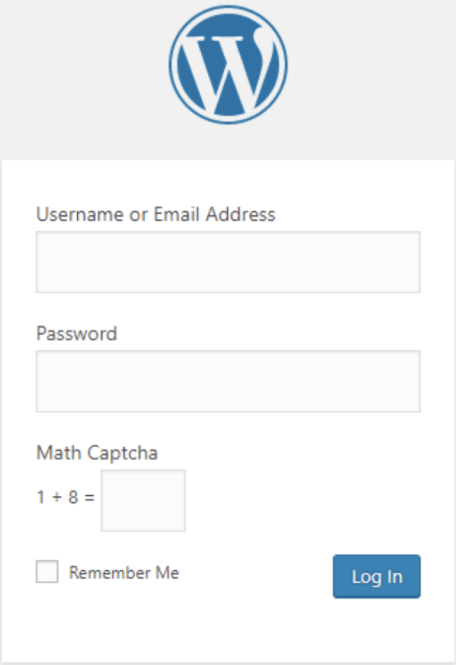Логическая капча от WordPress