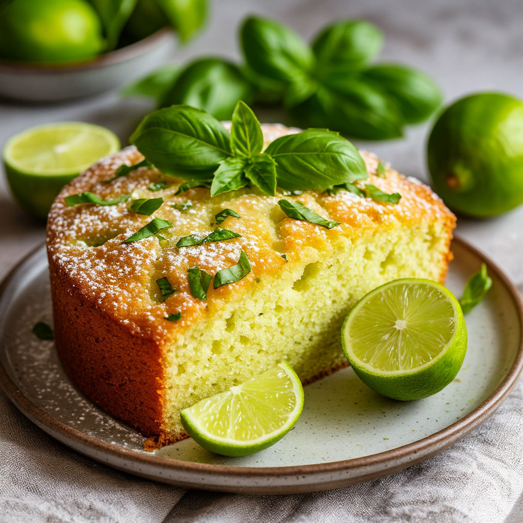 Торт с лаймом и базиликом". Этот торт сочетает в себе свежесть цитрусов и аромат трав, что делает его поистине уникальным.