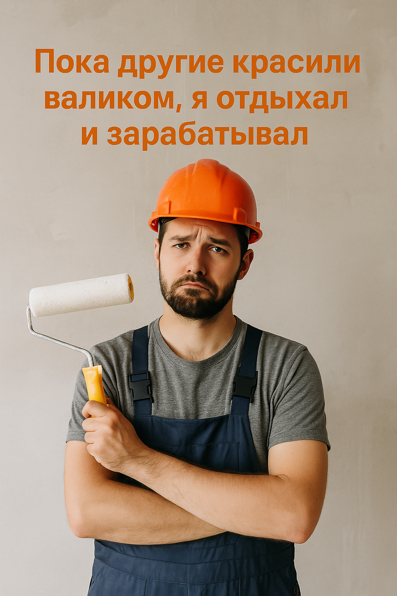 Пока другие красили валиков, я отдыхал и зарабатывал