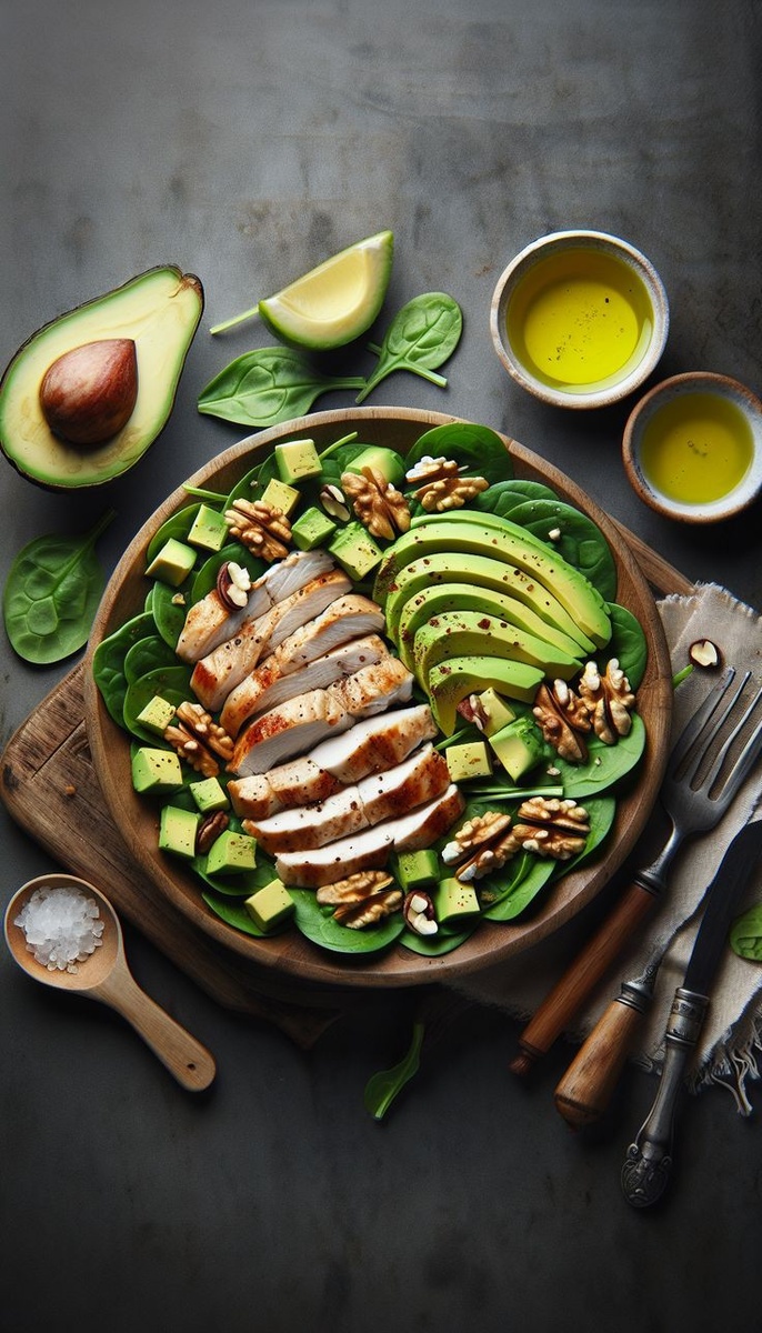 Салат с курицей и авокадо