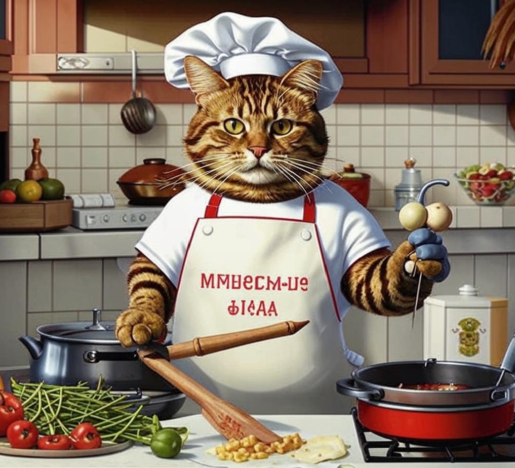 Кот на кухне — аллегория кухонной диктатуры. 