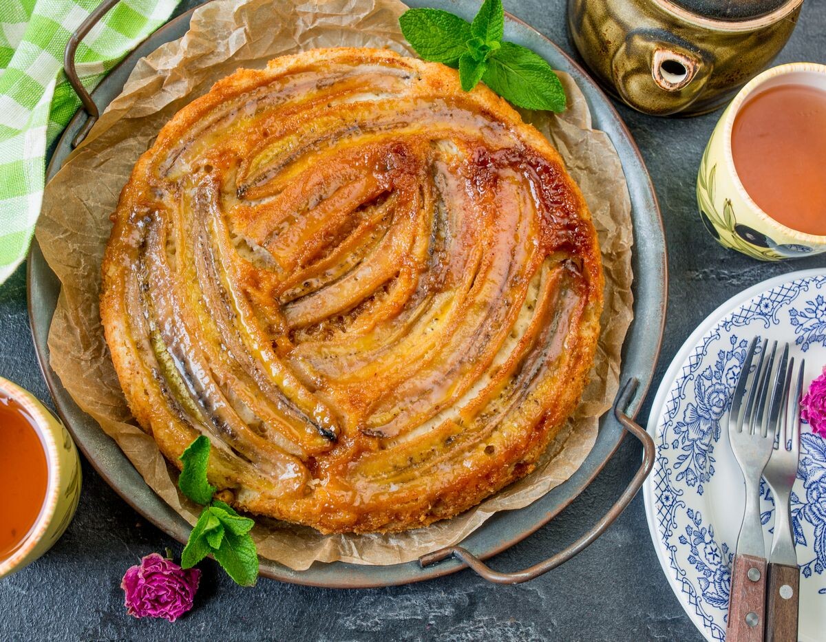     Пирог с карамельными бананами