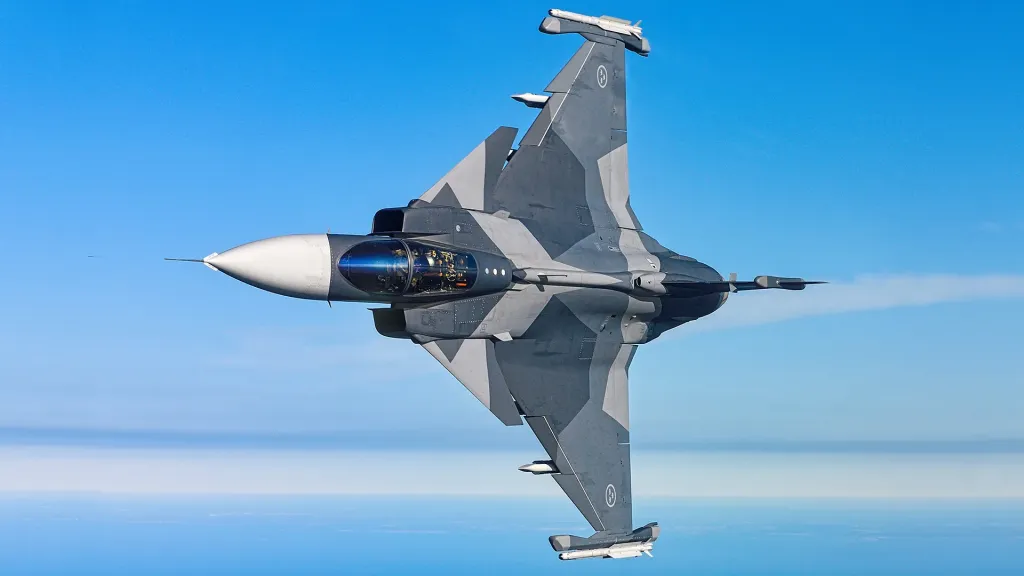 Первый серийный истребитель Gripen E, совершивший первый полёт в ноябре 2019 года. Фото: Jamie Hunter