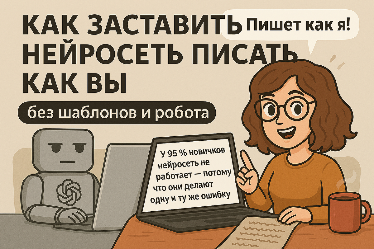 Как заставить нейросеть писать как вы — без шаблонов и роботов Оксана Солдатова