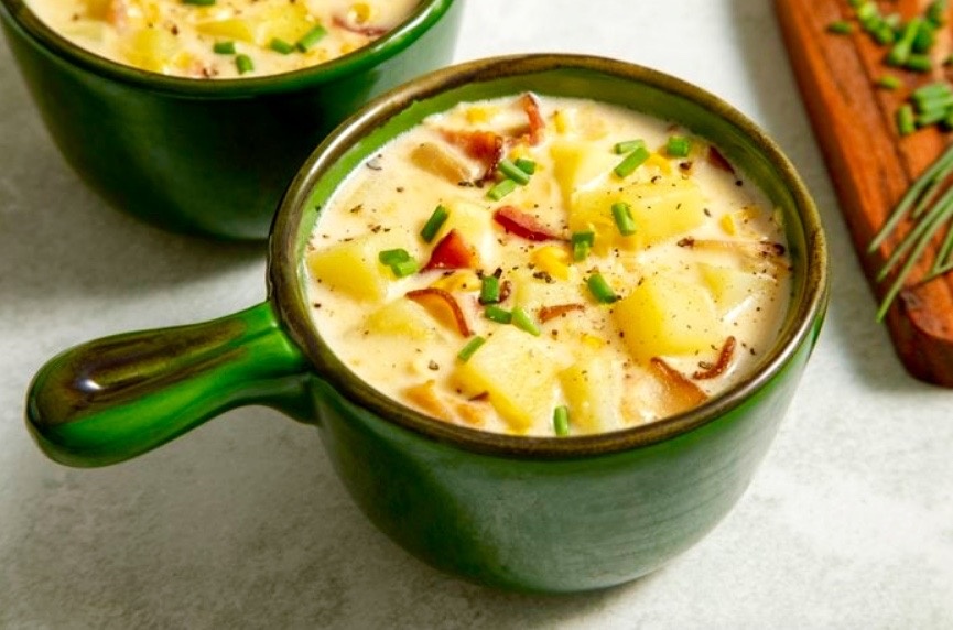 Суп из кукурузы и концентрированного молока.