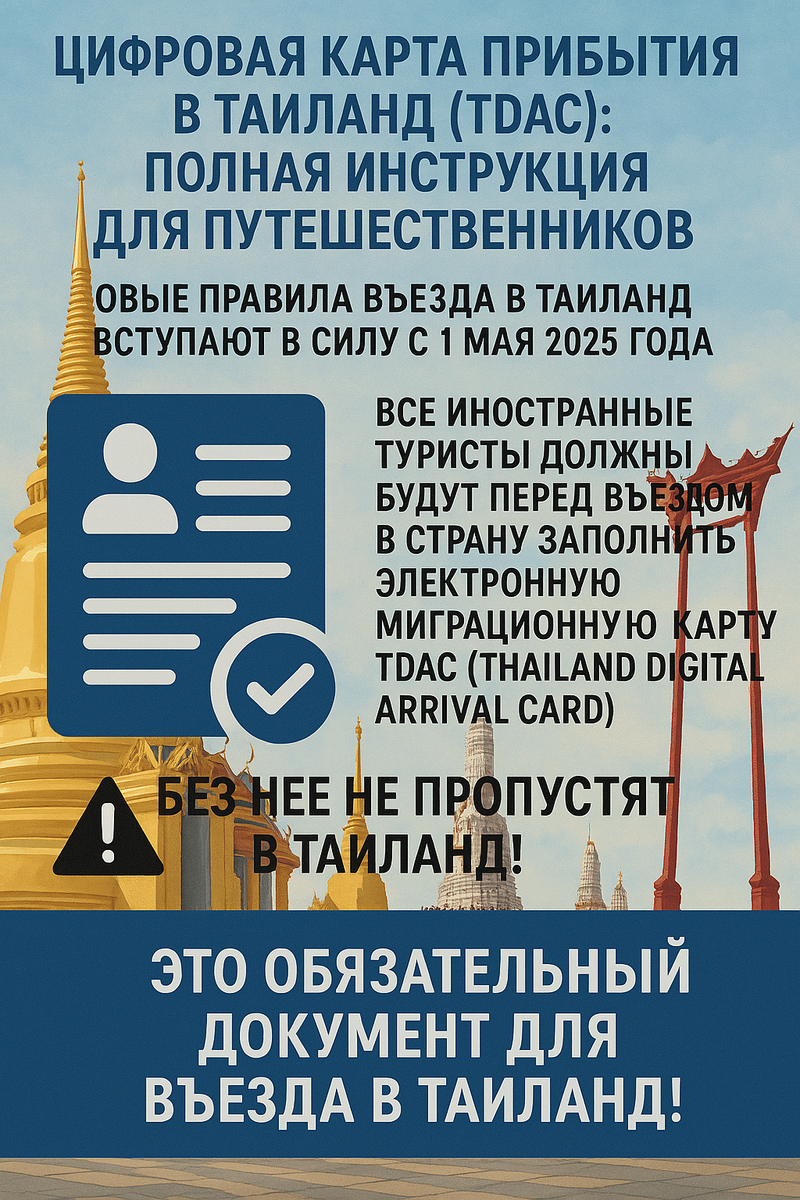 Thailand Digital Arrival Card, TDAC. Таиланд Пхукет Бангкок Паттайя TDAC НовостиТаиланда