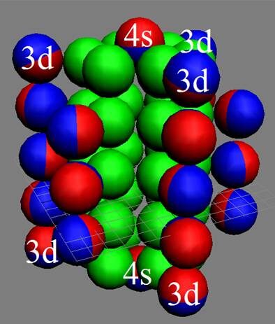 Рис.1ю Ядро изотопа марганец 55Mn25, с валентными протонами.  http://atom21.ru