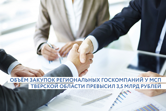 Госкомпании закупили у тверских предпринимателей товаров и услуг на 3,56 млрд рублей