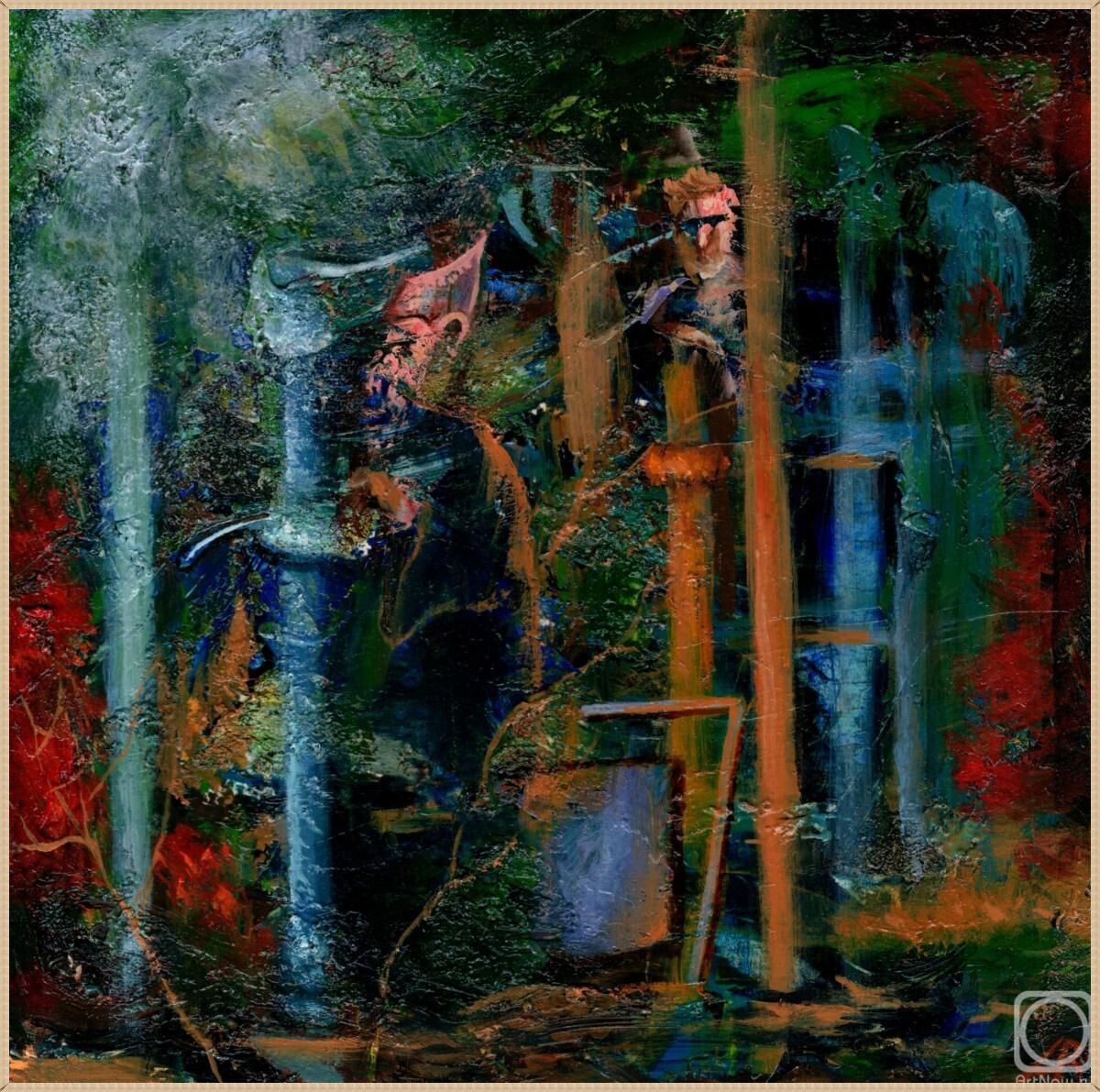 © Владимир Абаимов. В рабочем предместье. Картон, масло. 18  x 18см. 2025 г.