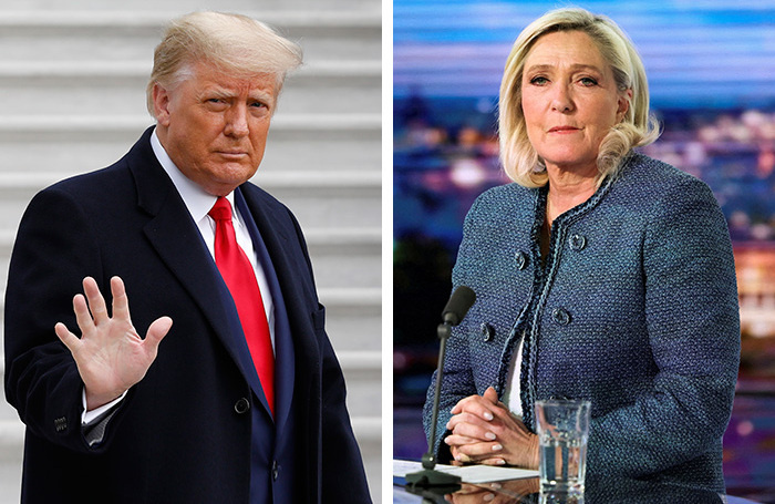    Дональд Трамп. Марин Ле Пен.Zuma/TASS/Thomas Samson/Reuters