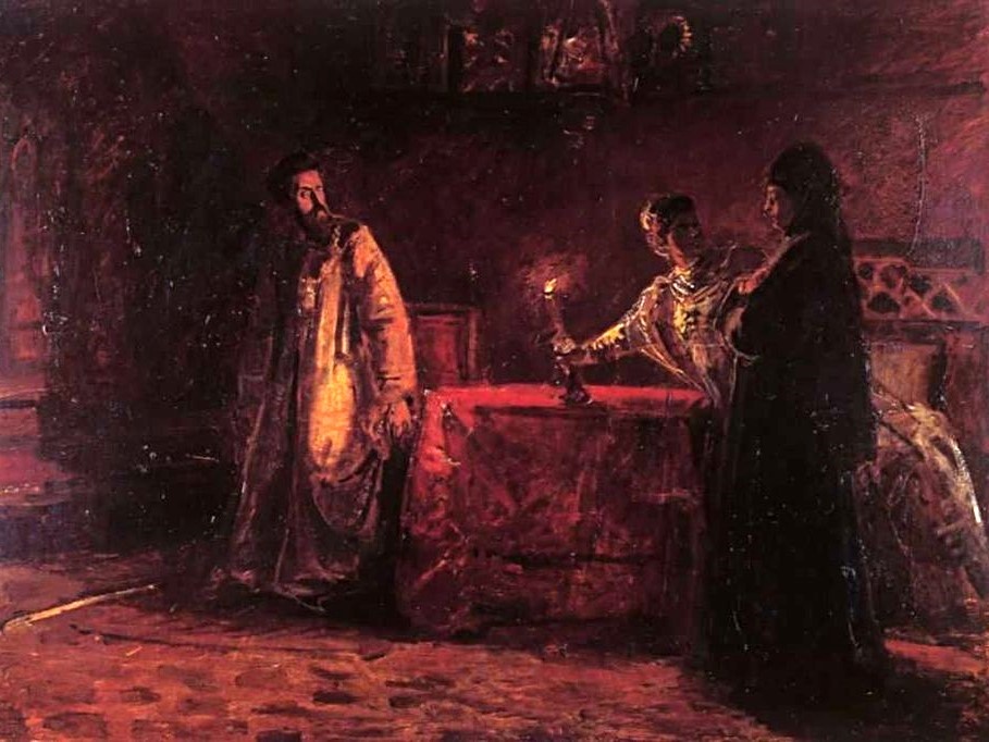 Допрос инокини Марфы, Николай Ге, фрагмент картины