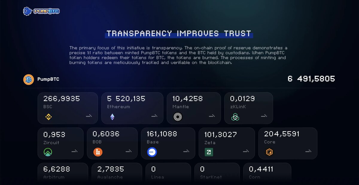 Подтверждение сбережений PumpBTC на сайте проекта
