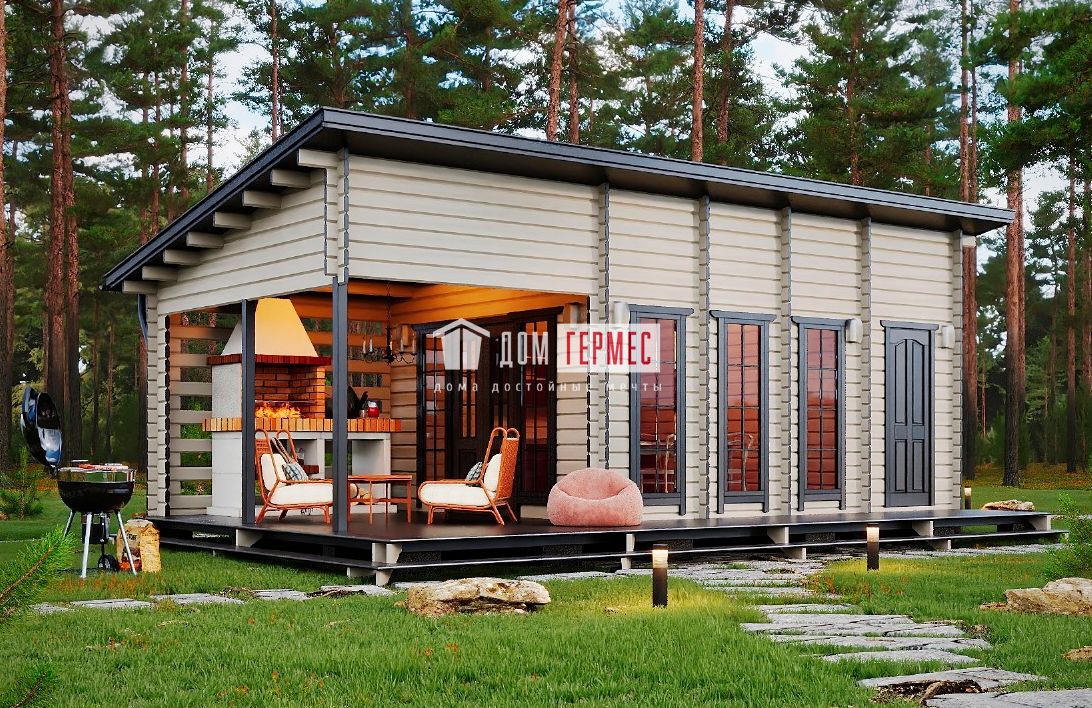 Типовой проект летняя кухня Удачная из минибруса