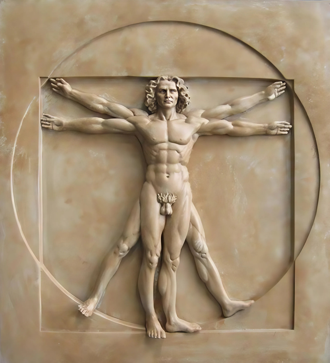 Витрувианский человек. По мотиву рисунка Леонардо да Винчи.