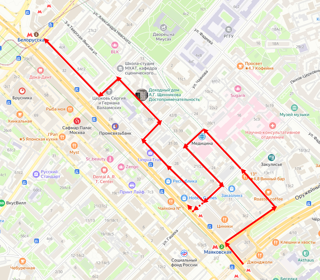 Схема маршрута.