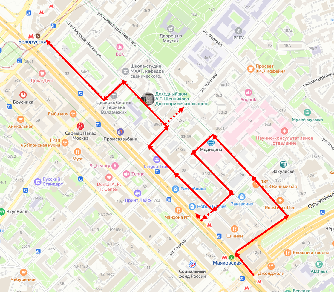 Схема маршрута.