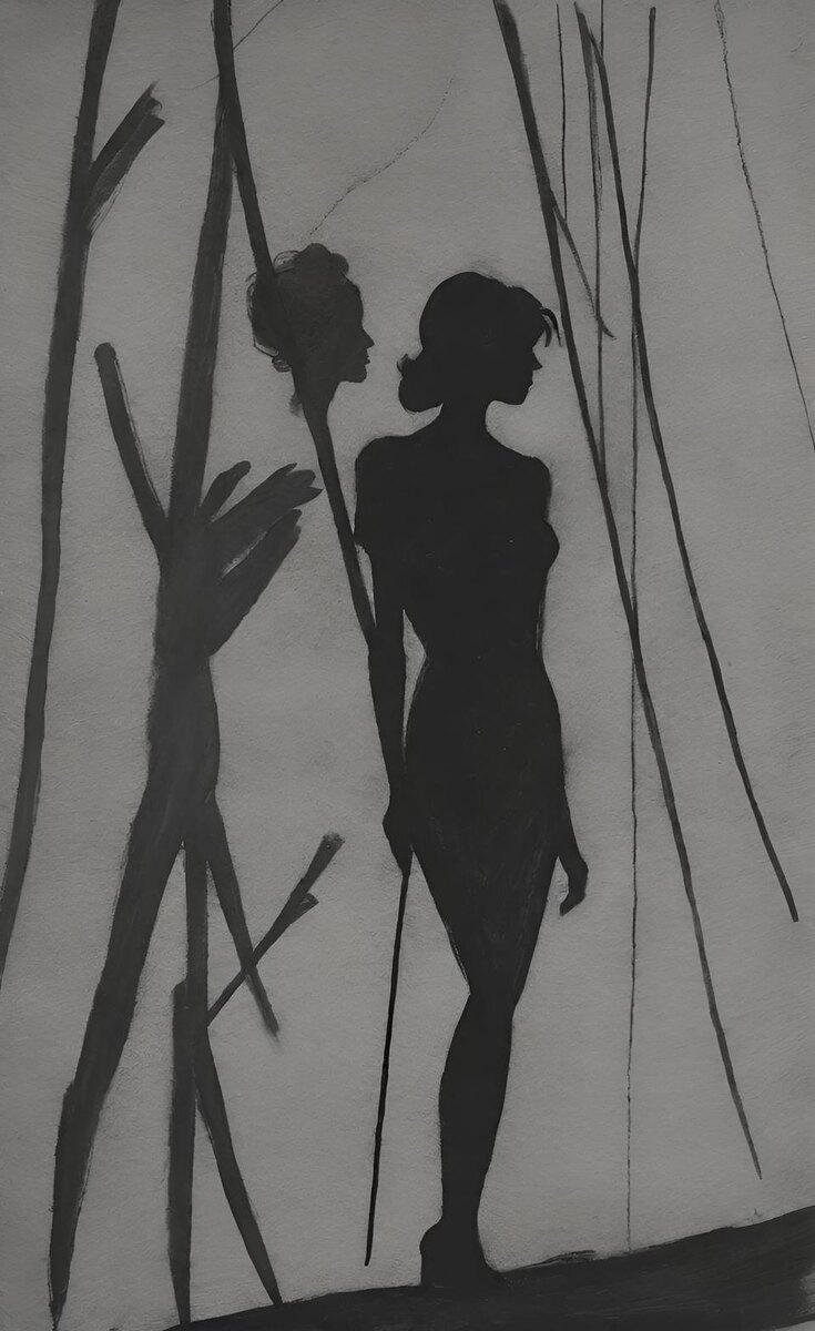 Наши тени. Иллюстрация создана с помощью нейросетей StableDiffusion и DreamAI и программы Photoshop.
