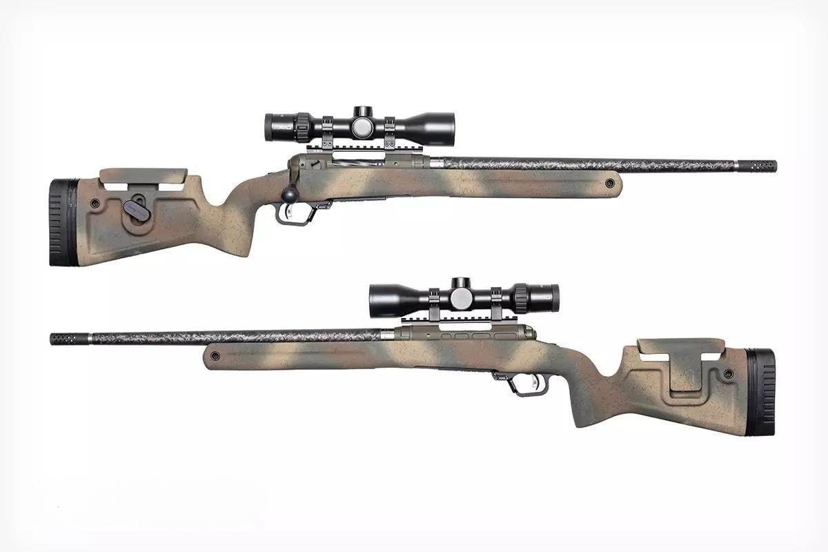 Savage 110 PPR - точное, легкое и надежное ружье с прикладом Grayboe Phoenix 2 из стекловолокна с эпоксидной матрицей. Окрашен в камуфляж землистого цвета. 