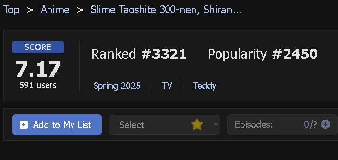     Аниме получило 7.17 балла из 10