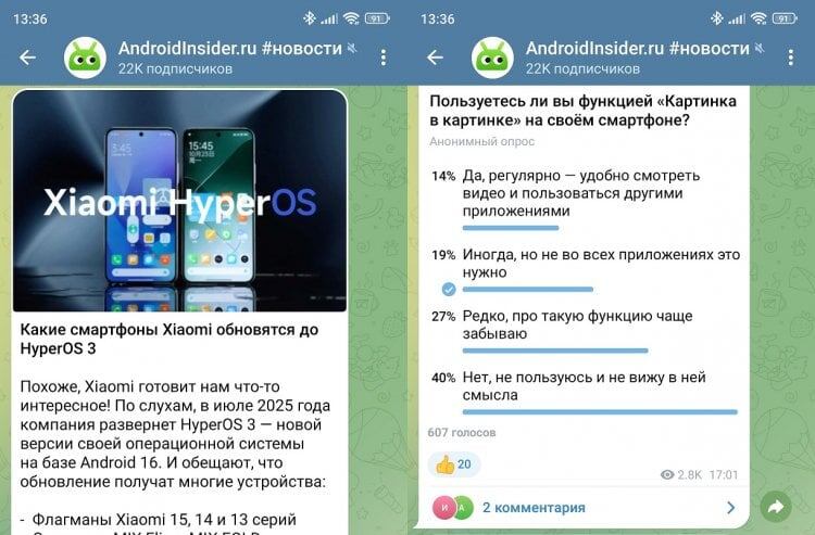    Пример того, как выглядит телеграм-канал