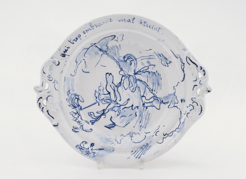 Анна Бох. Тарелка из сервиза, 1886. Коллекция города Ла-Лувьер, Бельгия