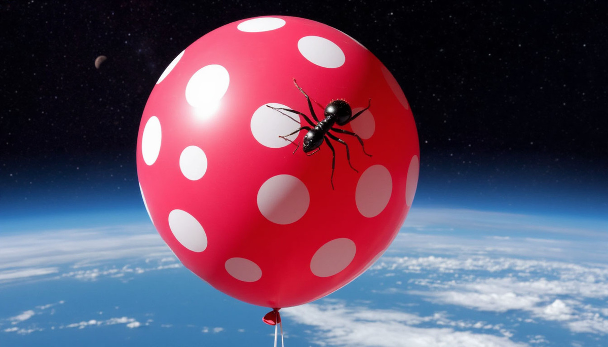 Расширение Вселенной. Зарисовка для статьи «Сын спросил: где центр Вселенной?». Создано при помощи «Шедеврум».