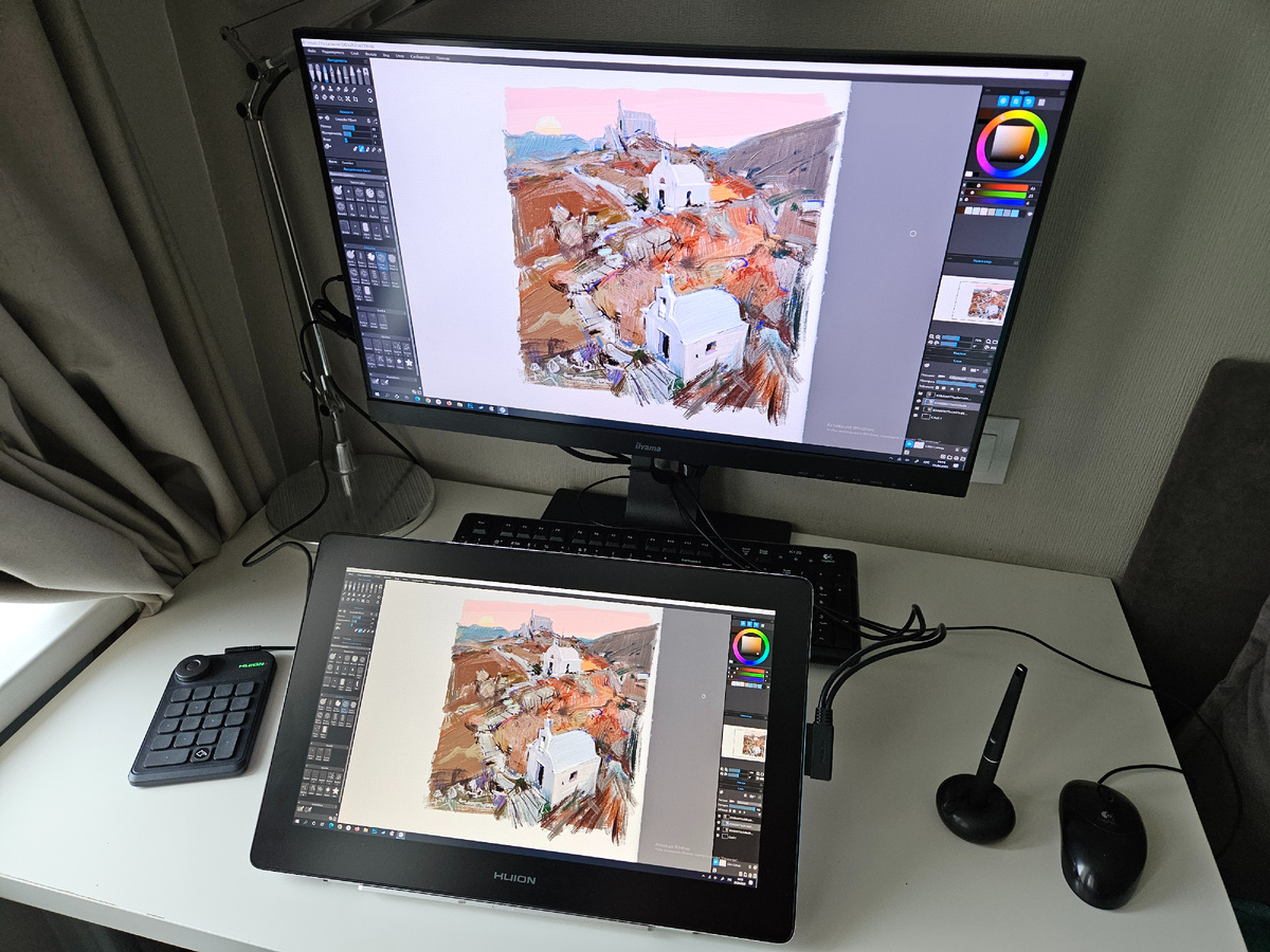 Вот так выглядит рабочее место цифрового художника