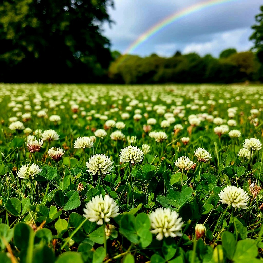 Газонная трава или белый клевер: что выбрать. фото шедеврум,  автор Андрей Л. https://shedevrum.ai/post/bbdcf7c711b811f0bddb467d166a5c60?share=xcuhxqqcdnfd4x46cttzaygz60