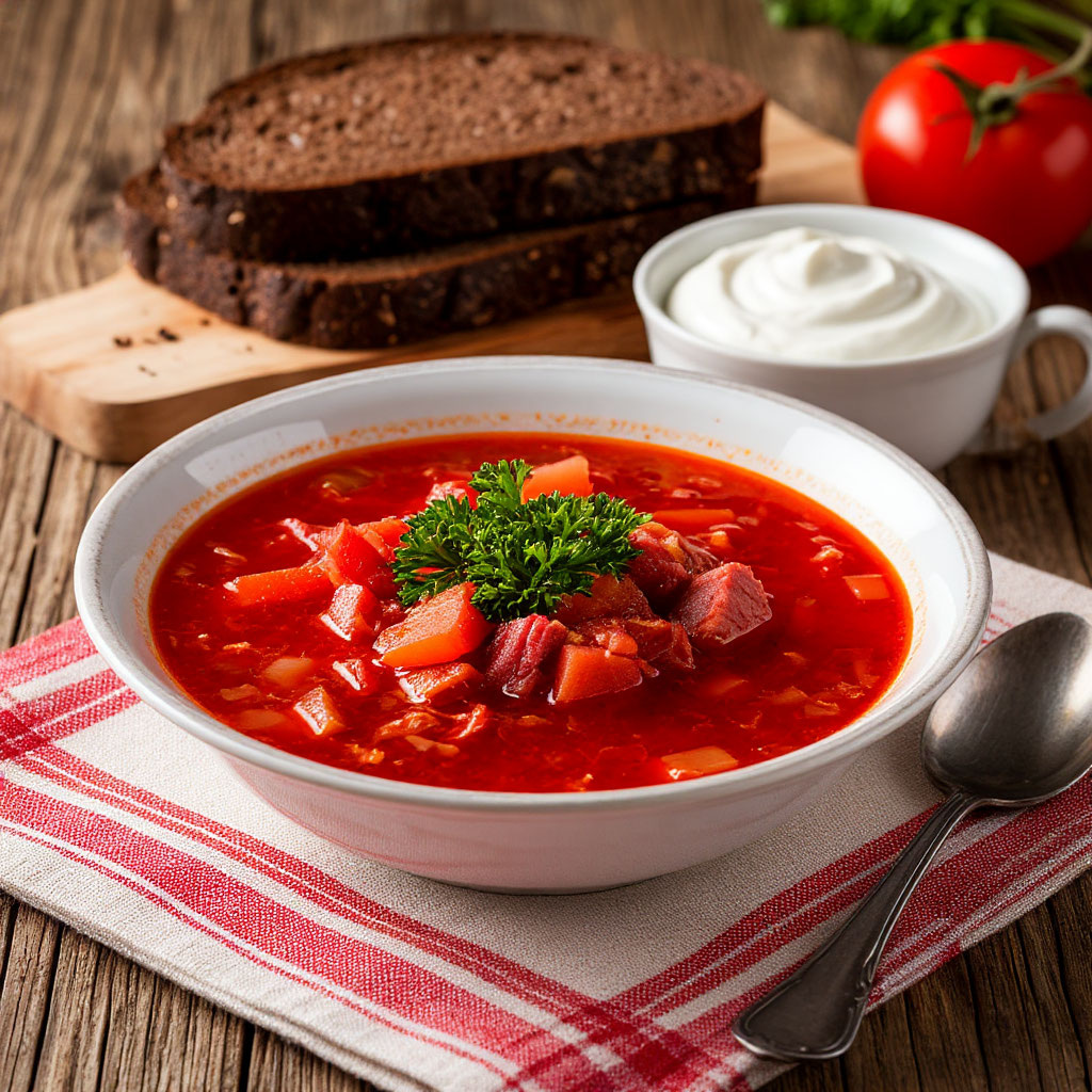 Борщ. Картинка создана автором в Шедеврум