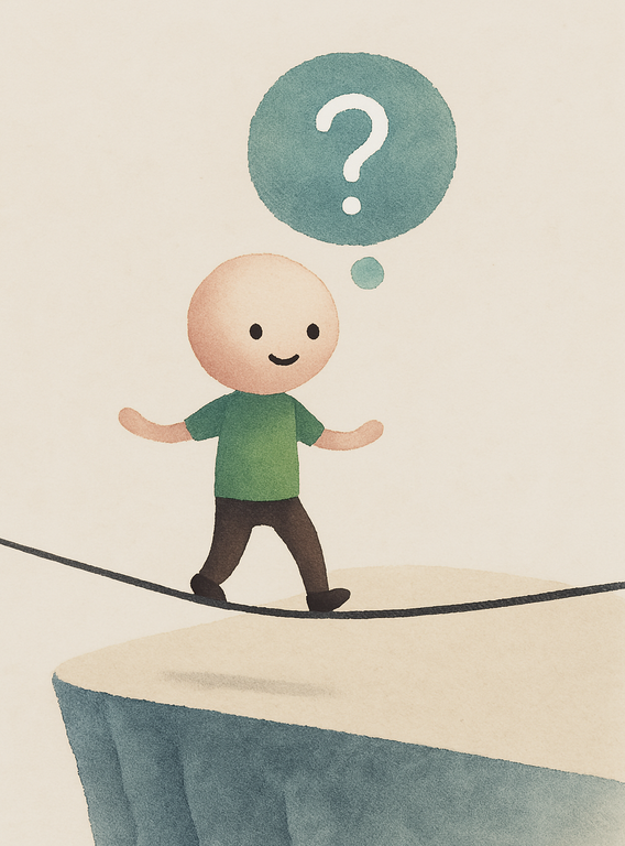 Чтобы начать ступать по твердой земле, сначала нужно заметить, что сам выбрал идти по канату.