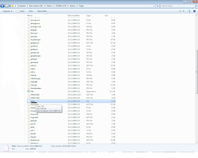То же самое с "Hugo II: Whodunit?": откройте файл "Hints"