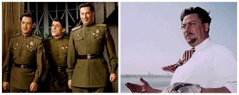 Василий Меркурьев. кадры из фильмов "Небесный тихоход" "Верные друзья"