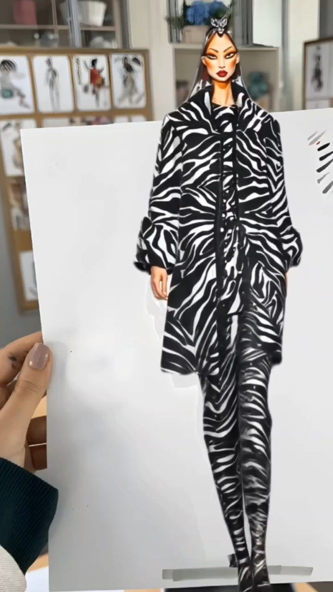 Fashion-иллюстрация студентки Школы дизайна одежды «Практика» Дашти Бехназ