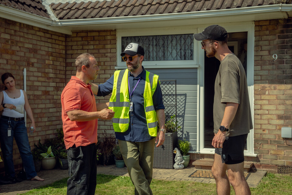    Стивен Грэм, Фил Барантини и Мэттью Льюис на съемках сериала