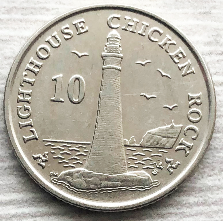 Остров Мэн 10 пенсов 2014. Маяк Чикен Рок. Фото автора. 